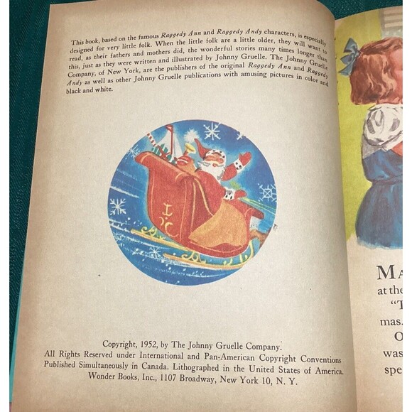 Wonder Book RAGGEDY ANN'S MERRIEST CHRISTMAS by Johnny Gruelle (1952, Hardcover) - Picture 6 of 16